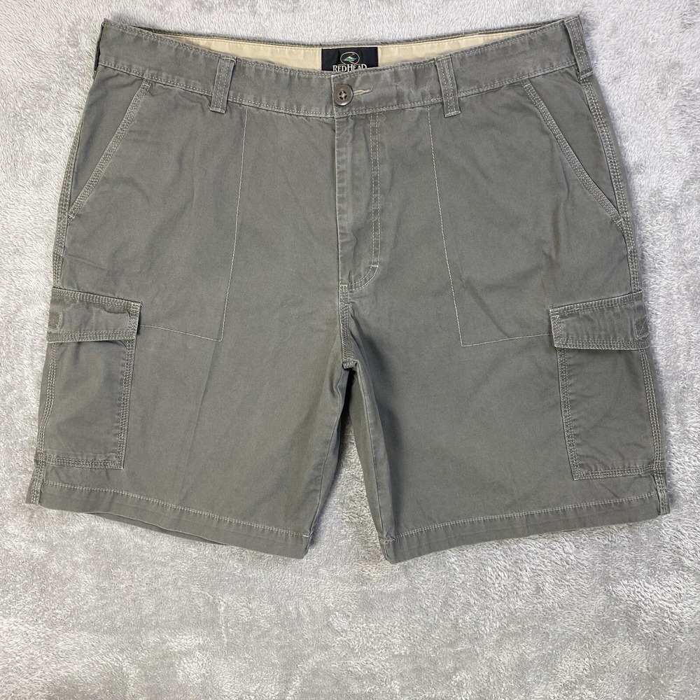 Red Head Shorts Men Cargo Olive Green Sz 40 100% Cotton Utility Hiking Outdoors